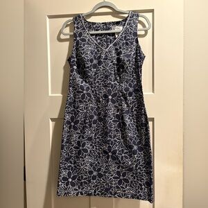 CDC Navy and White Floral Midi Dress